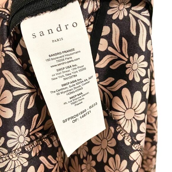 Sandro Floral-Print V-Neck Dress in Size EU 36, US Small - Picture 14 of 14